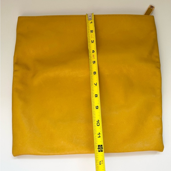 Fendi Lemon Yellow and Brown Vitello Leather Fold Over Clutch Bag (model 8BP062) - Picture 11 of 16